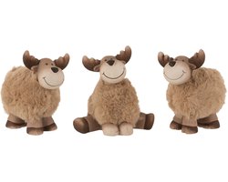 J-Line figuur Eland - keramiek - bruin - medium - 3 stuks