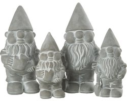 J-Line figuur Kabouter - cement - grijs - large - 2 stuks