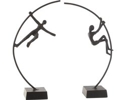 J-Line figuur Persoon - aluminium - zwart - 2 stuks - moederdag cadeautje