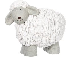 J-Line figuur Schaap - polyresin - wit/grijs - small