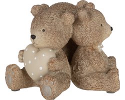 J-Line figuur Teddy 3 delig - polyresin - lichtbruin