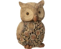 J-Line figuur Uil - hout - polyresin - naturel - small
