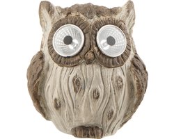 J-Line figuur Uil Solar - keramiek - bruin - small