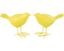 J-Line figuur Vogel - polyresin - geel - large - 2 stuks