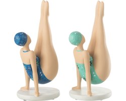J-Line figuur Vrouwen Yoga Op Handen - polyresin - mix - 2 stuks