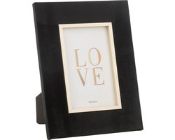 J-Line fotolijst Dita - fluweel - zwart/goud - small