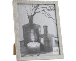 J-Line fotolijst - fotokader Glitter - hout - zilver - large - 2 stuks