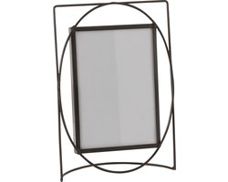 J-Line fotolijst Rechthoek - metaal/glas - donkebruin - large