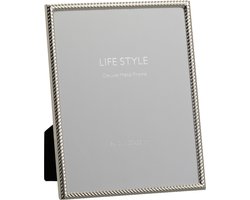 J-Line fotolijst Schuin Lijnen - metaal - zilver - large - 2 stuks