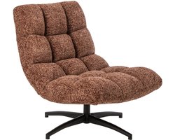 J-Line Gestoffeerde chaise longue - stof - terracotta