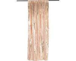 J-Line gordijn Omkeerbaar Sequin - katoen/linnen - champagne/wit