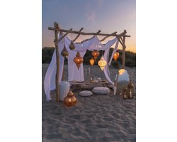 J-Line gordijn Voile - katoen/linnen - wit