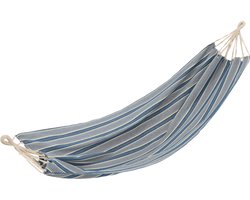 J-Line hangmat Strepen - katoen/polyester - blauw/wit