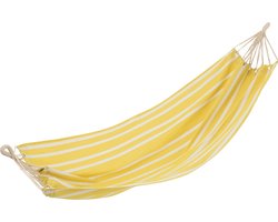 J-Line hangmat Strepen - katoen/polyester - geel/wit
