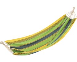 J-Line hangmat Strepen - katoen/polyester - groen/geel/blauw