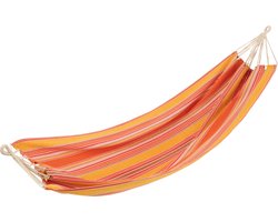 J-Line hangmat Strepen - katoen/polyester - oranje/mix