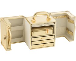 J-Line juwelendoos met handvat - kunstleder - goud