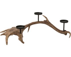 J-Line kaarshouder Antlers - polyresin - bruin - large