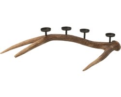 J-Line kaarshouder Antlers - polyresin - bruin - small