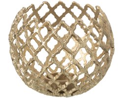 J-Line kaarshouder Blad - aluminium - goud - medium