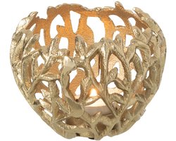 J-Line kaarshouder Blad - aluminium - goud - small