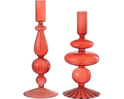 J-Line kaarshouder Bollen - glas - rood