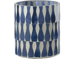 J-Line kaarshouder - glas - blauw/wit - medium