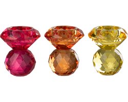 J-Line kaarshouder - glas - mix - 3 stuks