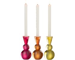 J-Line kaarshouder - glas - mix - 3 stuks