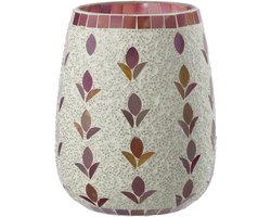 J-Line kaarshouder - glas - wit/fuchsia - large
