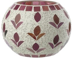 J-Line kaarshouder - glas - wit/fuchsia - medium