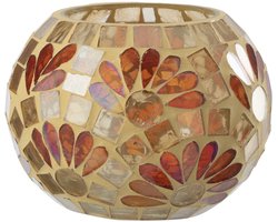 J-Line kaarshouder - glas - wit/warmgeel - medium