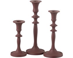 J-Line kaarshouder Klassiek - aluminium - kastanjebruin - 3 stuks
