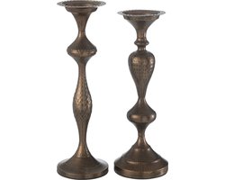 J-Line kaarshouder - metaal - bruin - 2 stuks