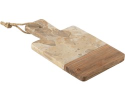 J-Line kaasplank Rechthoek Marmer - steen - biege/naturel - small