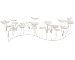 J-Line kandelaar Bloemen - metaal - wit - large