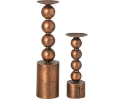 J-Line Kandelaars Jun - ijzer - brons - set van 2