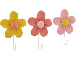 J-Line kapstok Bloem - polyresin - mix - small - doos van 3