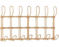 J-line - Kapstok Ellen 6 Haken Rotan Naturel - 55x1x29cm