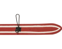 J-Line kapstok Ski 5 Haken - hout - rood/wit