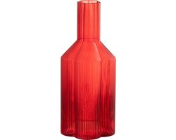J-Line karaf Fiore - glas - rood