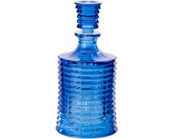 J-Line karaf Geribbeld - glas - blauw