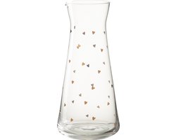 J-Line karaf Hart - glas - transparant/goud