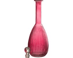 J-Line karaf Strepen - glas - rood