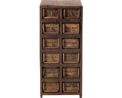 J-Line kast 12 Laden Brut - gerecycleerd hout - bruin