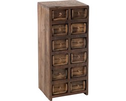 J-Line kast 12 Laden Brut - gerecycleerd hout - bruin