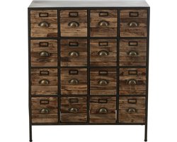 J-Line kast 16 Schuiven - hout/metaal - bruin