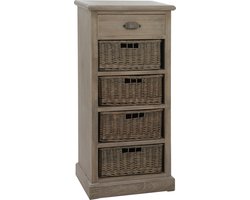 J-Line - Kast 4 Mand+lade Ht Grey W - 49x33x107cm