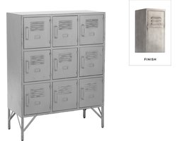 J-Line kast - 9 deuren - metaal - zilver