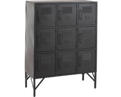 J-Line kast - 9 deuren - metaal - zwart